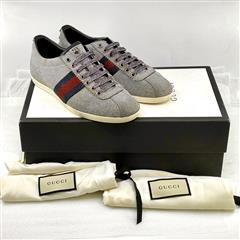 Gucci Bambi Web Silver Glitter Low Top Sneakers Shoes US